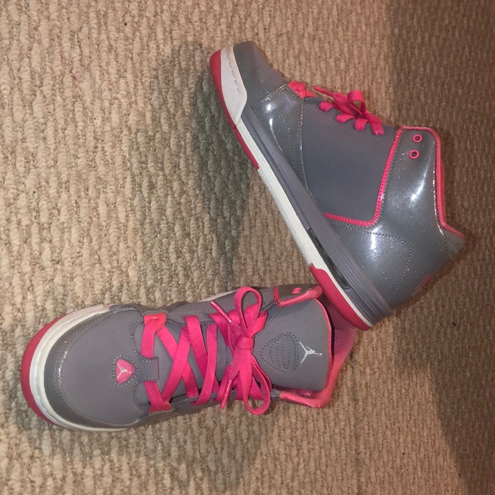 Jordan pink/gray sparkly sneakers